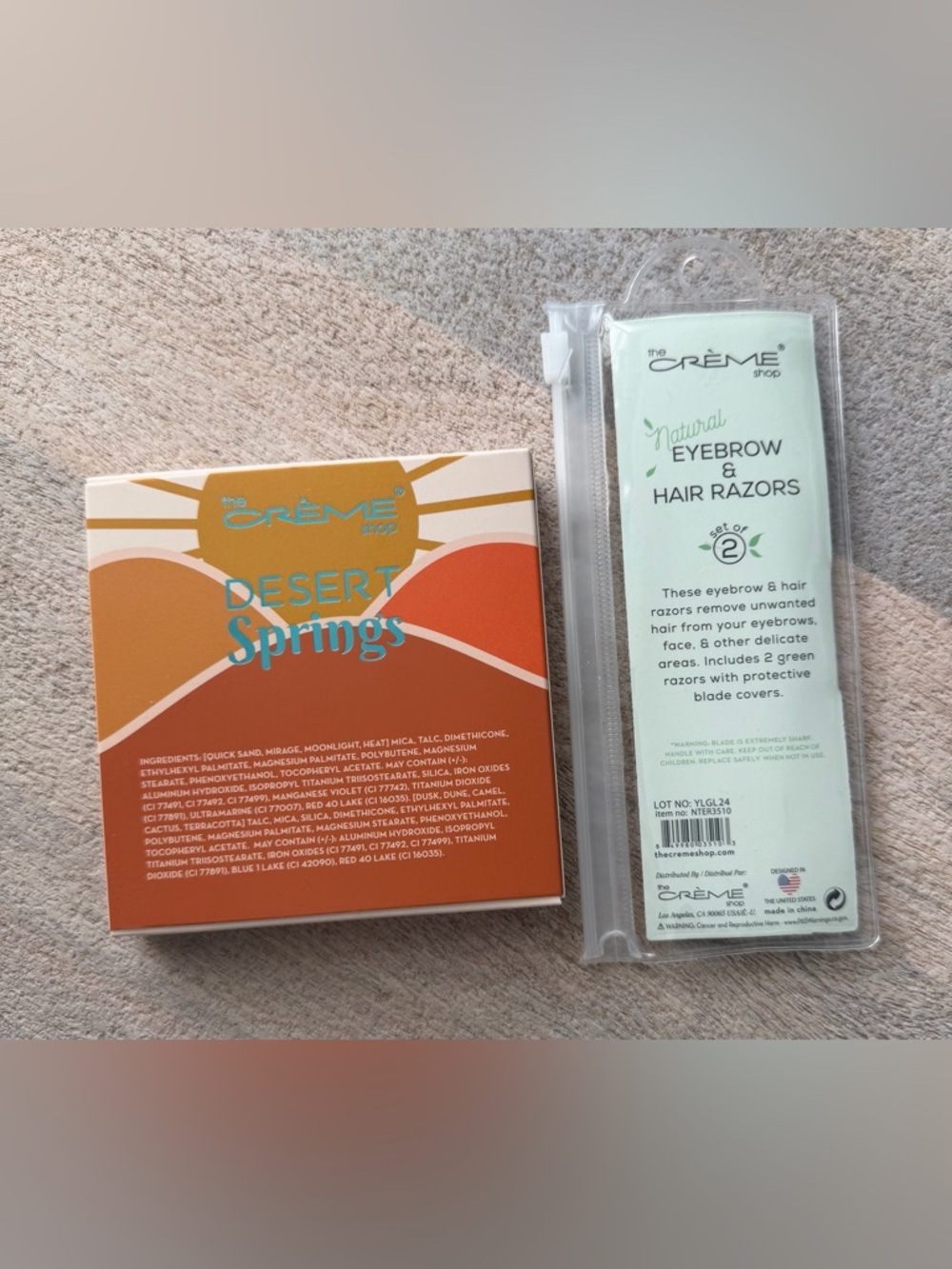 The Crème shop Desert Springs Eyeshadow Palette & Eyebrow Hair Razors - Picture 2 of 4